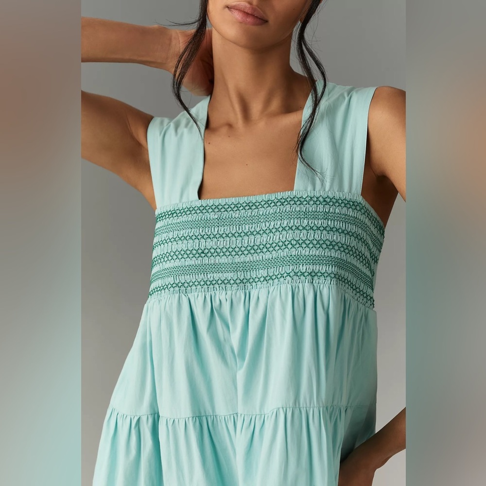 Anthropologie The Helena Square-Neck Tiered Midi Dress - Picture 3 of 10